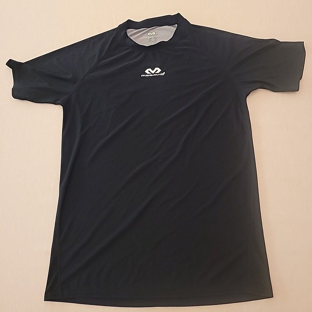 MCDAVID T Shirt Black/Gray Boys Tagless Athletic Short Sleeve T Shirt Size Large